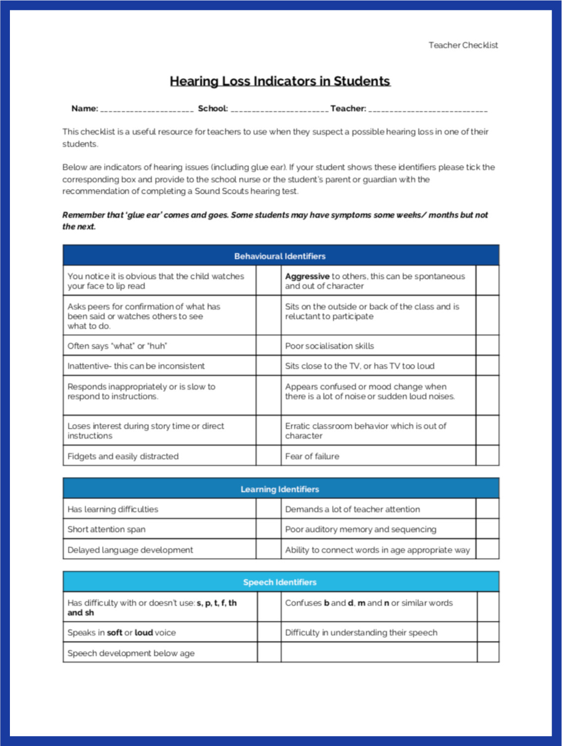 Hearing loss indicators document Thumbnail