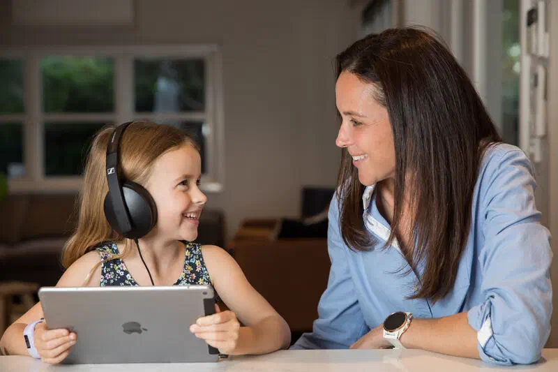 Sound Scouts app being used to test a child’s hearing