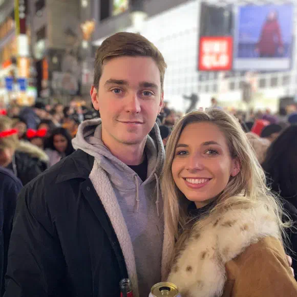 Connor and his girlfriend, Olivia, in Japan